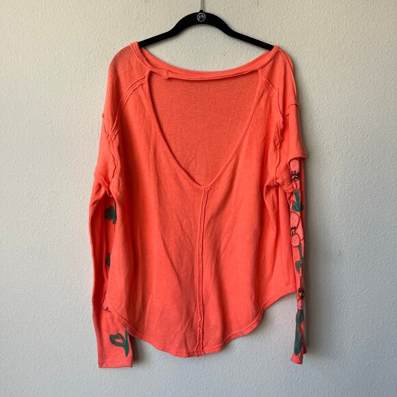 Free People Not Your Poppies Long Sleeve Embroidered Top Size XS - Picture 4 of 7